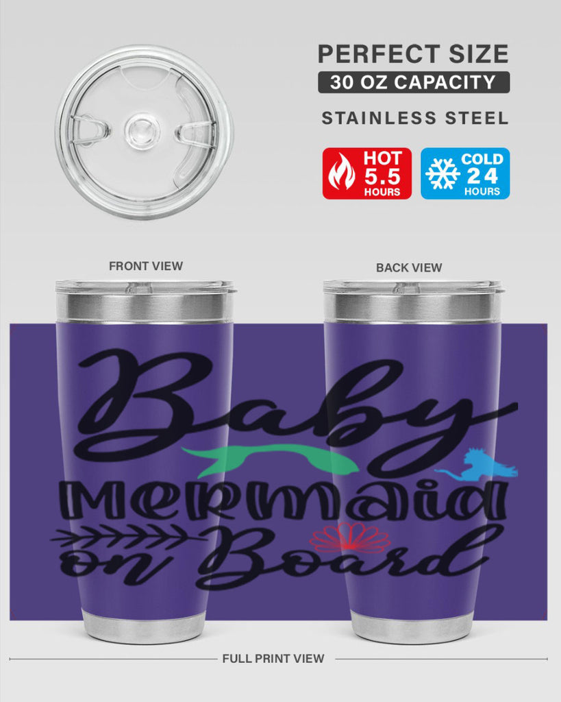 Baby Mermaid on Board 38#- mermaid- Tumbler