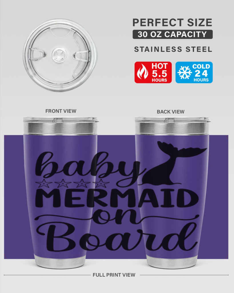 Baby mermaid on board 36#- mermaid- Tumbler