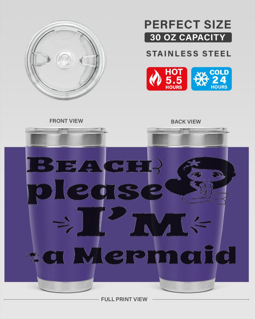 Beach please Im a Mermaid 60#- mermaid- Tumbler