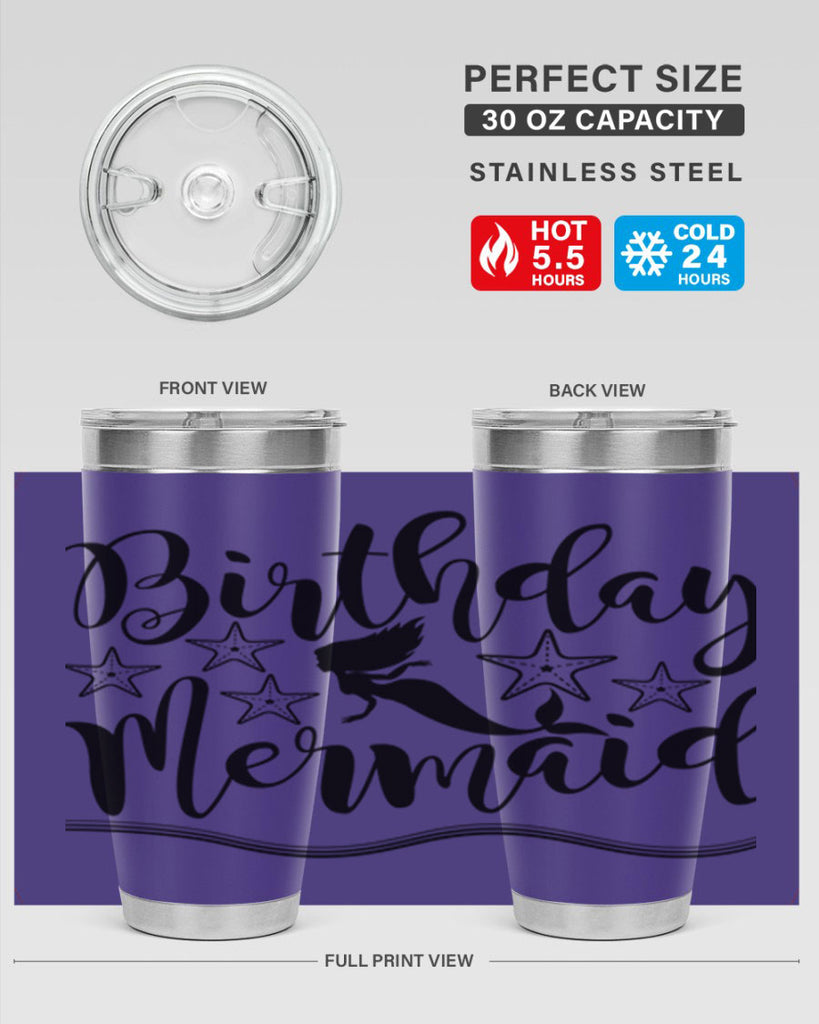 Birthday mermaid 77#- mermaid- Tumbler