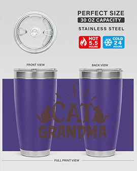Cat Grandma Style 4#- cat- Tumbler
