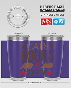 Cats Books Coffee Style 9#- cat- Tumbler