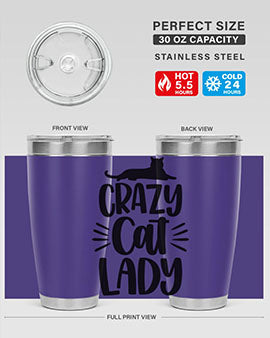 Crazy Cat Lady Style 92#- cat- Tumbler