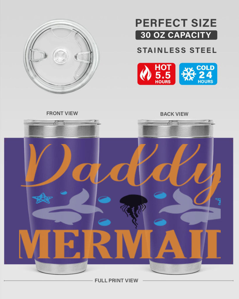 Daddy Mermaid Design 113#- mermaid- Tumbler