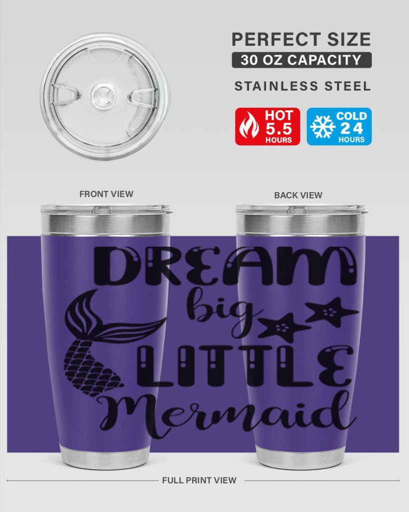 Dream big little Mermaid 131#- mermaid- Tumbler