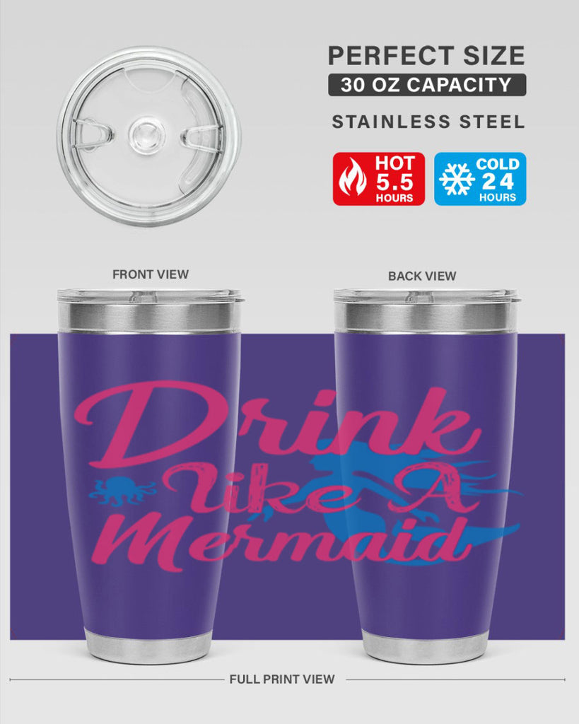 Drink Like A Mermaid 140#- mermaid- Tumbler