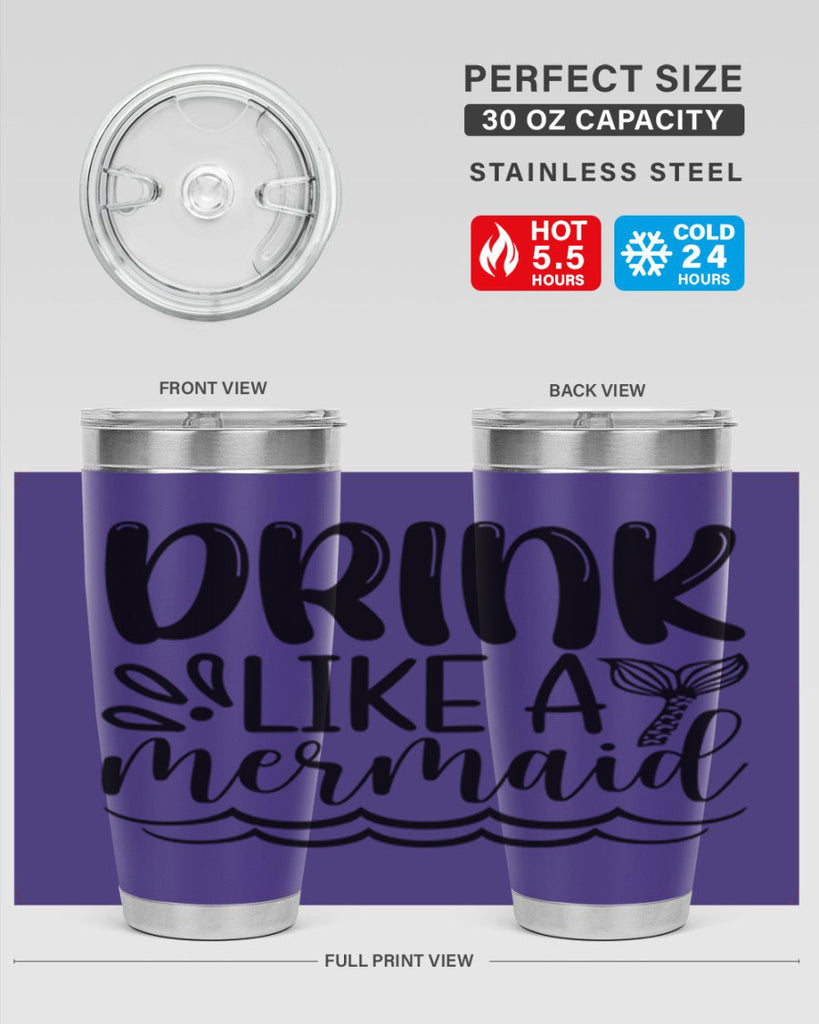 Drink Like A Mermaid 145#- mermaid- Tumbler