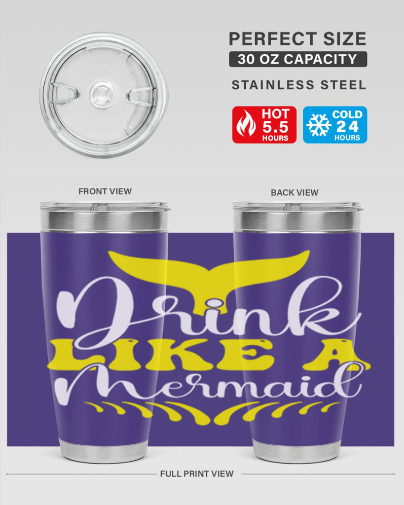 Drink Like a Mermaid 138#- mermaid- Tumbler