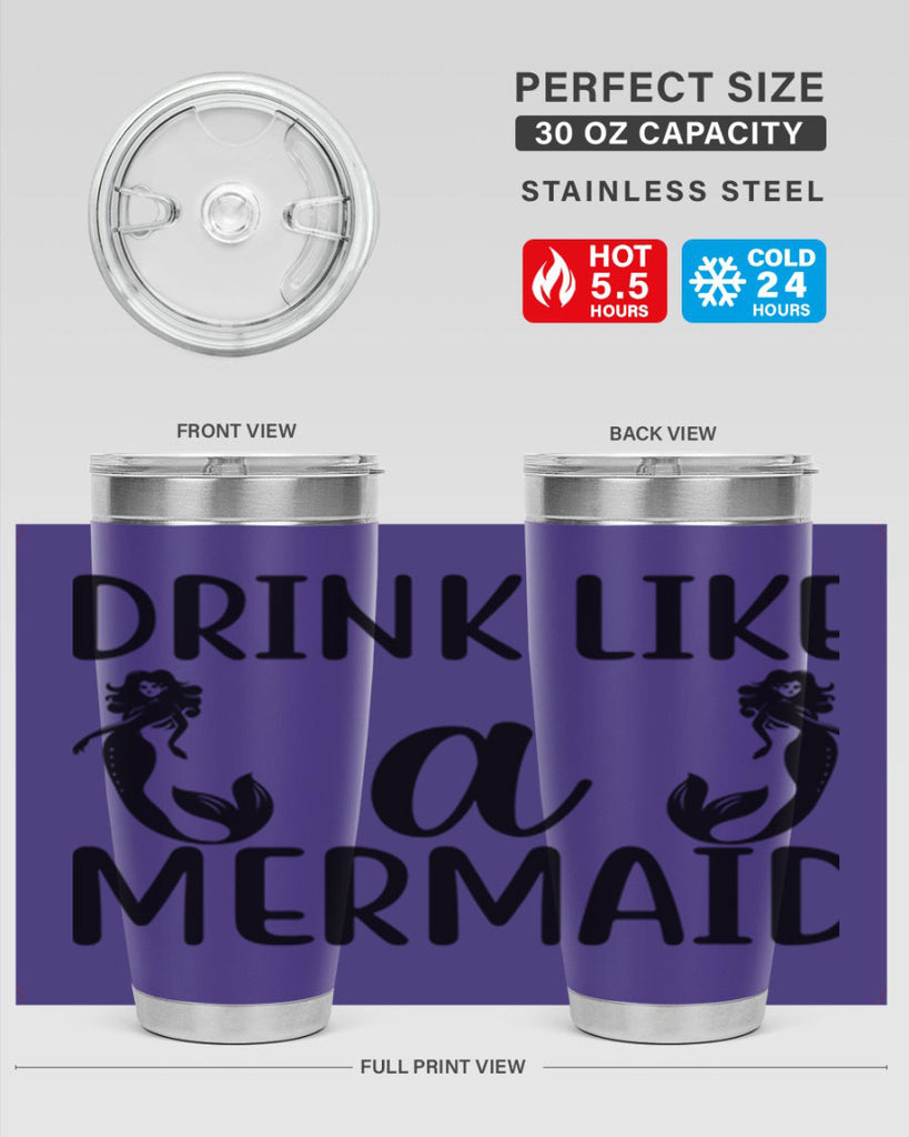 Drink like a mermaid 148#- mermaid- Tumbler