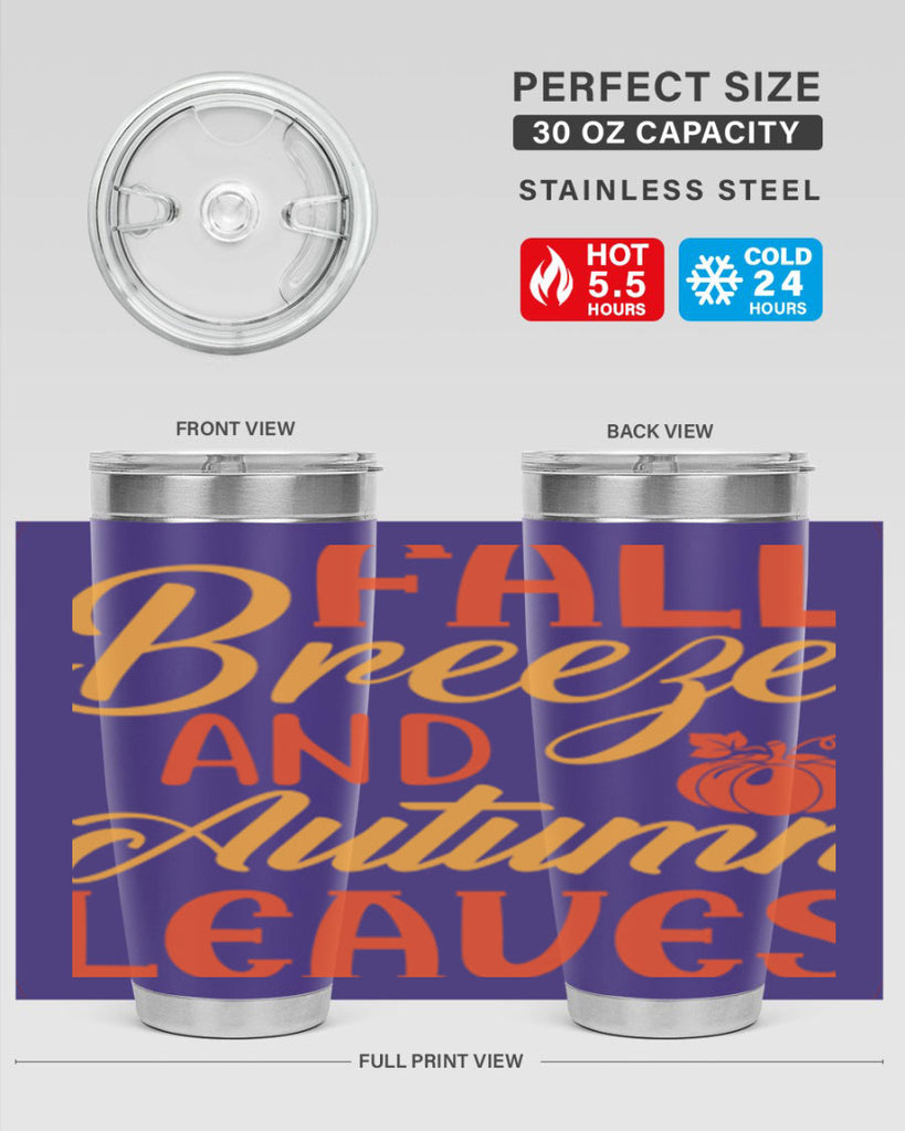 Fall Breeze and Autumn Leaves 92#- fall- Tumbler