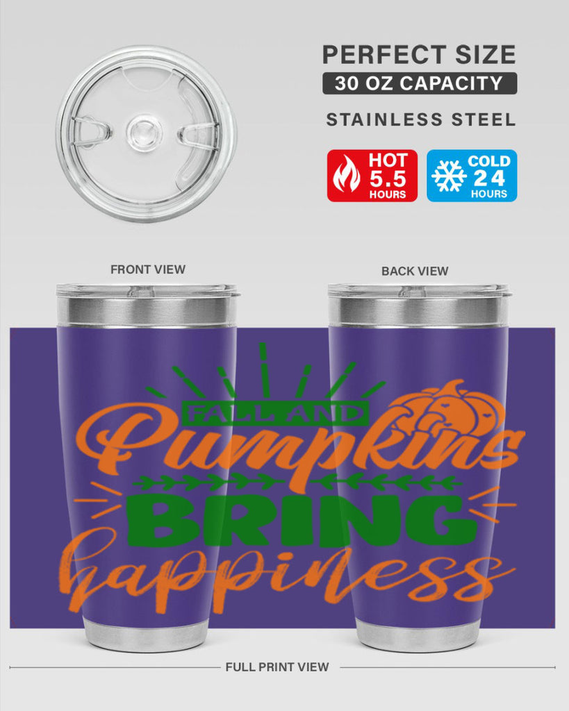 Fall and Pumpkins Bring Happiness 85#- fall- Tumbler