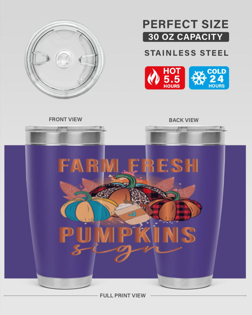 Farm Fresh Pumpkins Sign 175#- fall- Tumbler