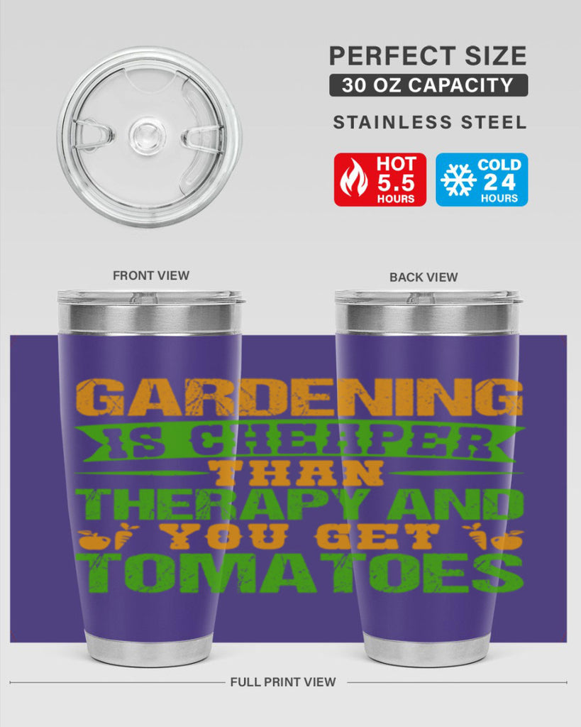 Gardening is cheaper than therapy 63#- farming and gardening- Tumbler