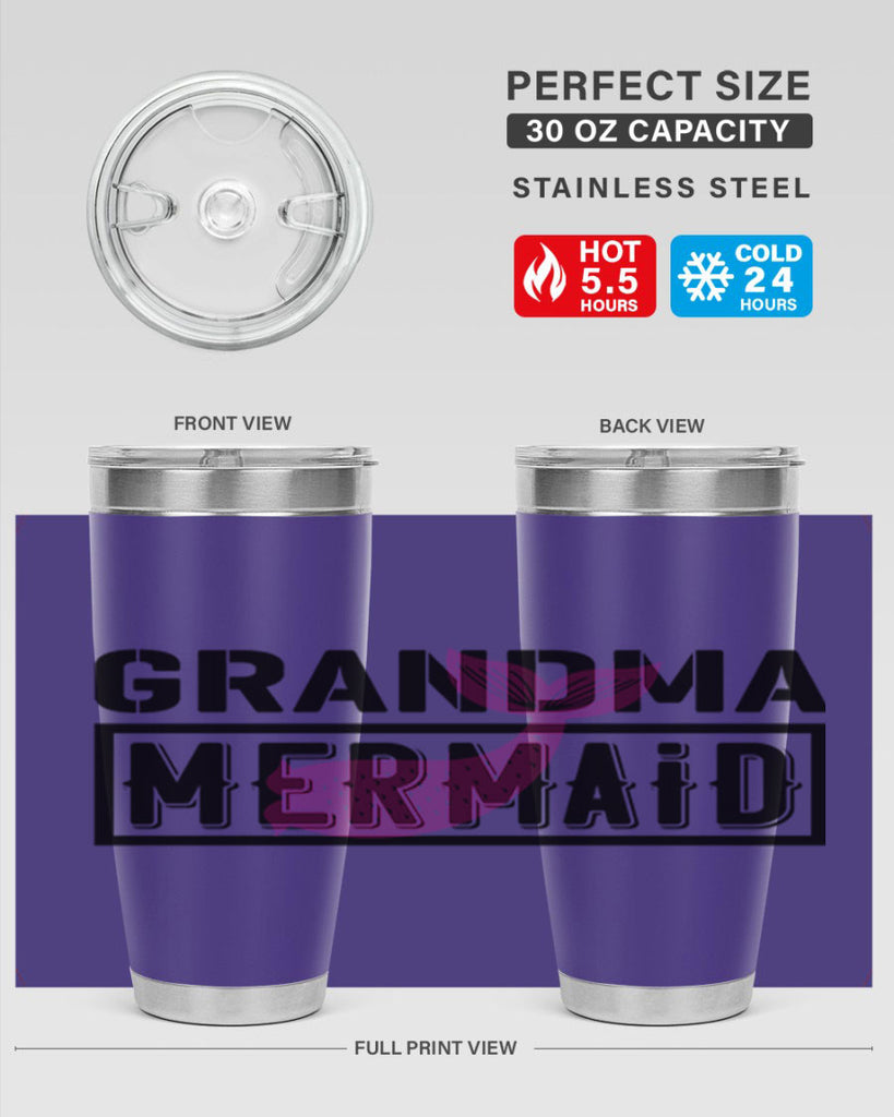 Grandma mermaid 203#- mermaid- Tumbler