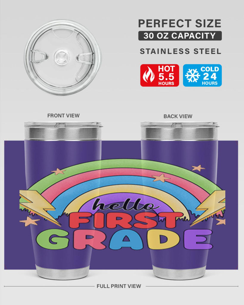 Hello 1st Grade Rainbow 13#- 1st grade- Tumbler