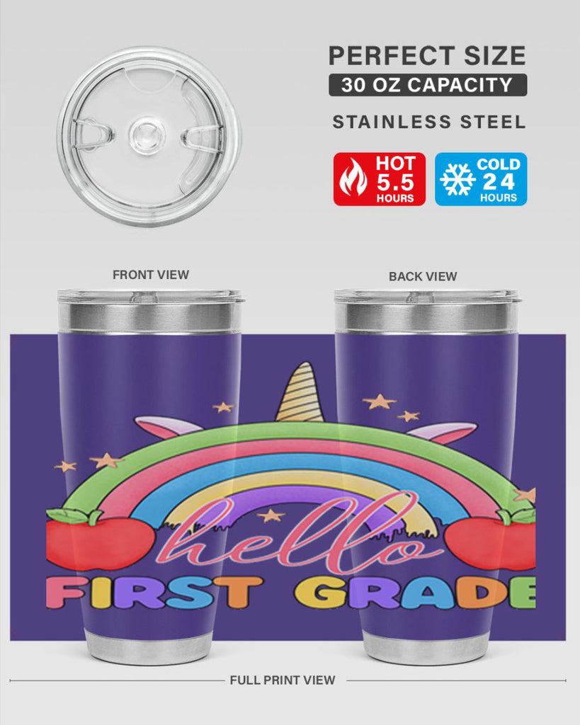 Hello 1st Grade Unicorn Rainbow 12#- 1st grade- Tumbler