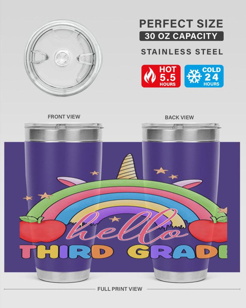 Hello 3rd Grade Unicorn Rainbow 13#- 3rd grade- Tumbler