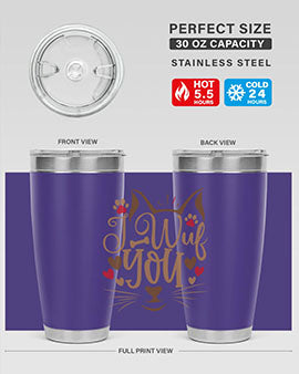 I Wuf You Style 16#- cat- Tumbler