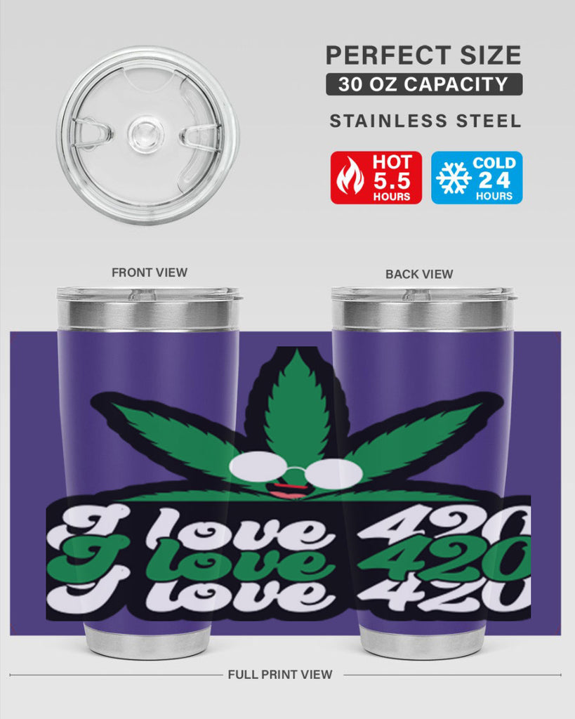 I love 420 123#- marijuana- Tumbler