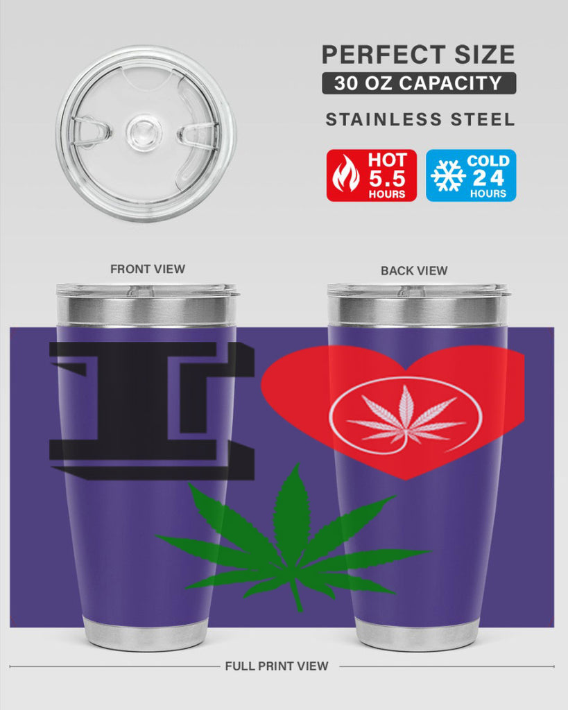 I love Cannabis heart 126#- marijuana- Tumbler