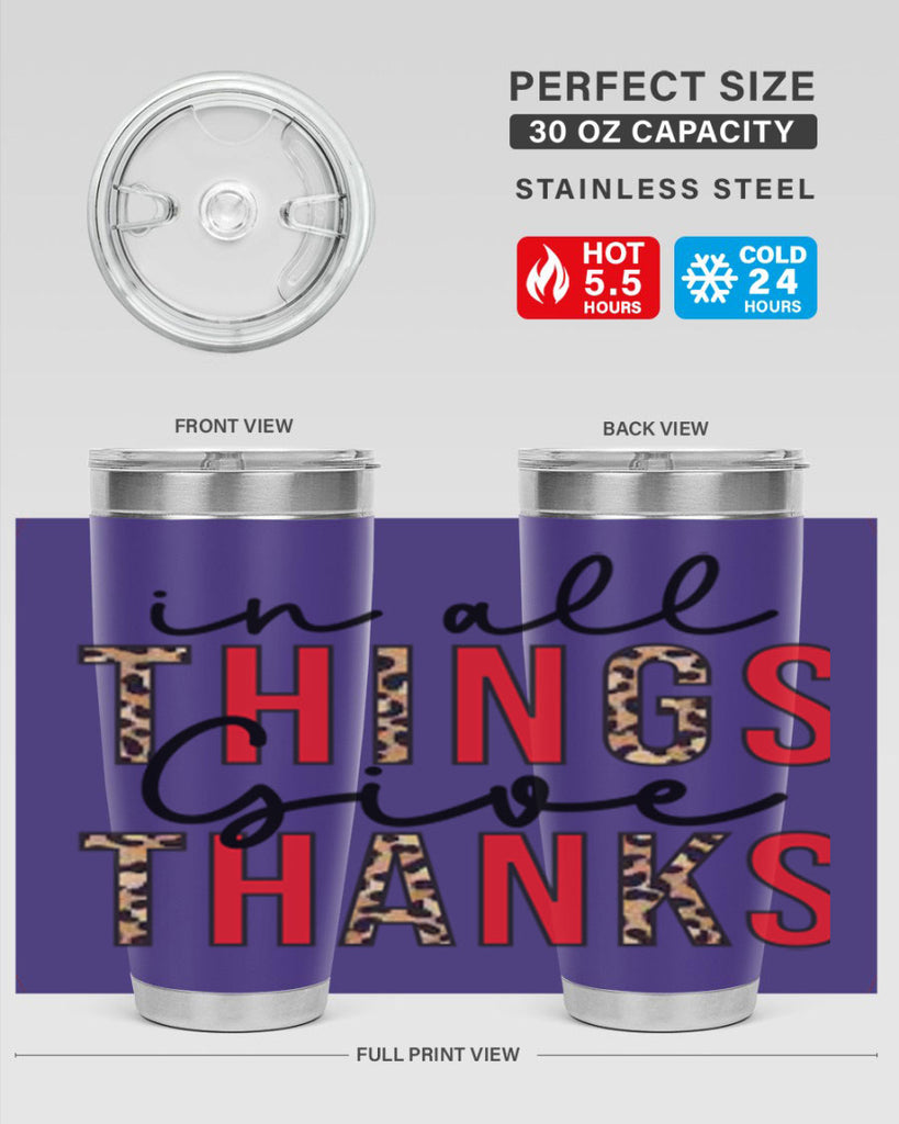 In all things give thanks 352#- fall- Tumbler