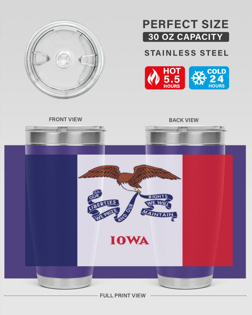 Iowa 37#- Us Flags- Tumbler