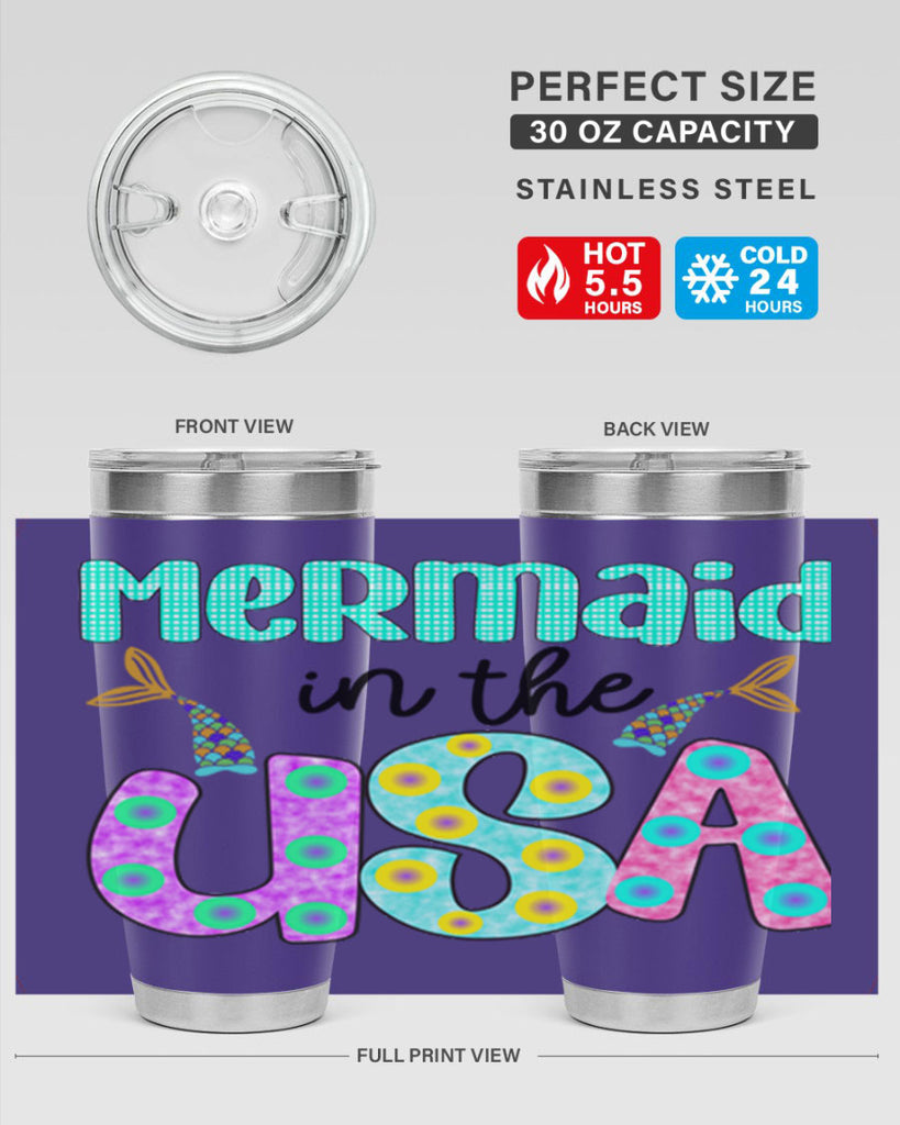 Mermaid In The Usa 421#- mermaid- Tumbler