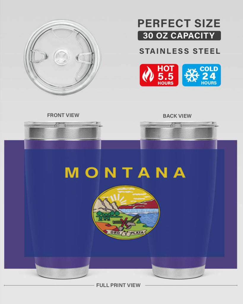 Montana 26#- Us Flags- Tumbler