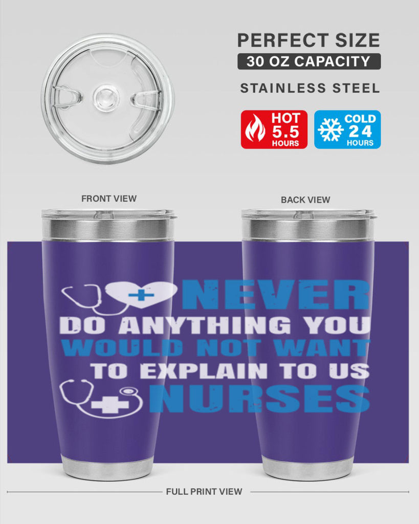 Never do anything you would not want to explain to us nurses Style 297#- nurse- tumbler