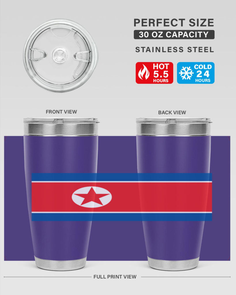 North Korea 70#- world flags- Tumbler