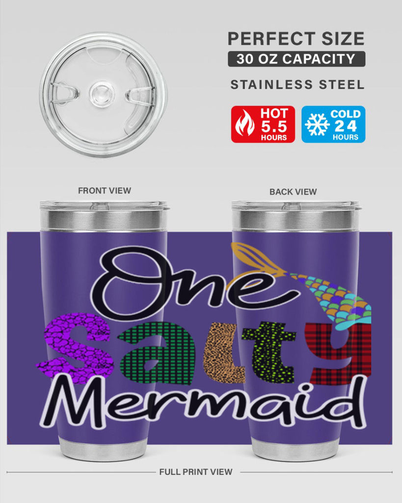 One Salty Mermaid 526#- mermaid- Tumbler