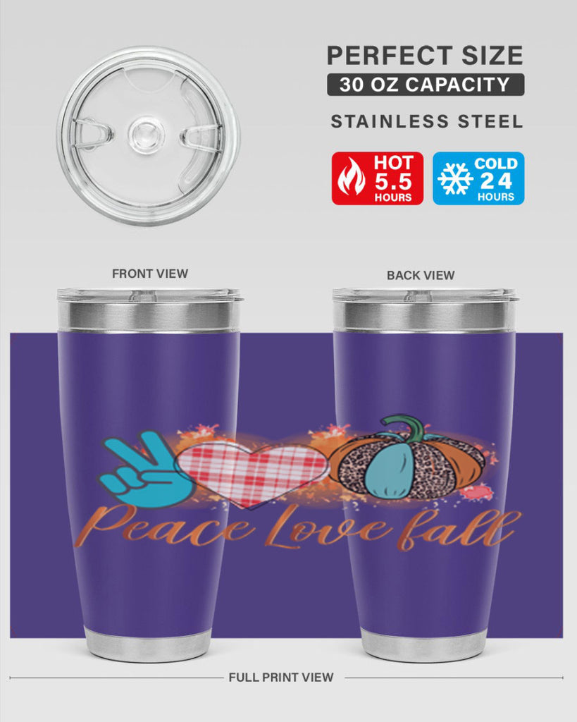 Peace Love Fall 466#- fall- Tumbler