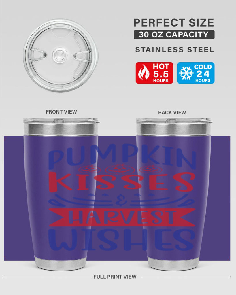 Pumpkin Kisses Harvest Wishes 522#- fall- Tumbler