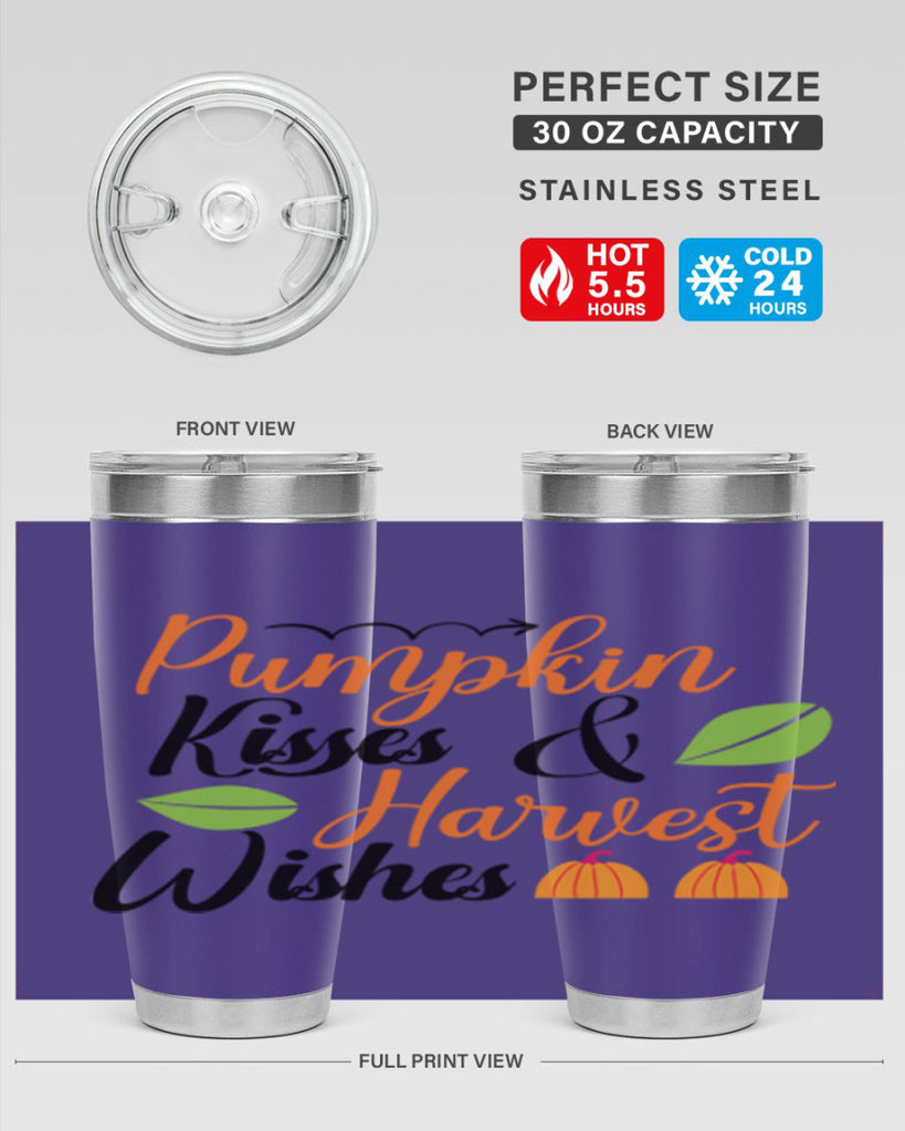 Pumpkin Kisses Harvest Wishes 523#- fall- Tumbler