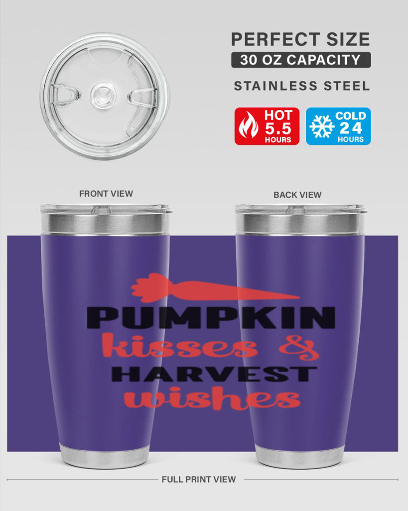 Pumpkin kisses harvest wishes 524#- fall- Tumbler