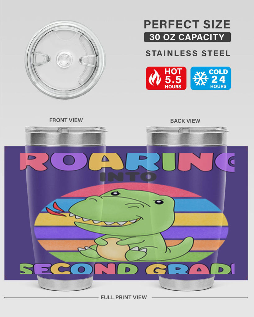 Roaring to 2nd Grade Trex 23#- second grade- Tumbler