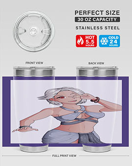 White hair girl wearing summer outfit 40#- anime- Tumbler