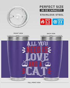 all you need is love Style 27#- cat- Tumbler