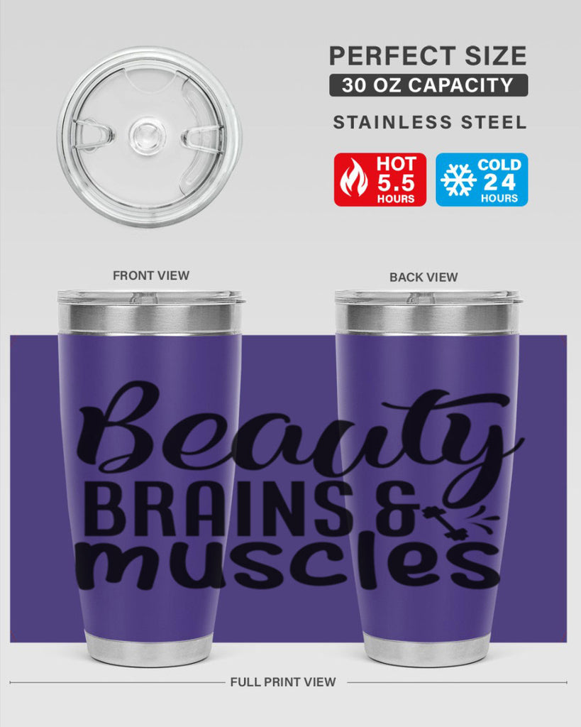 beauty brains muscles 51#- gym- Tumbler