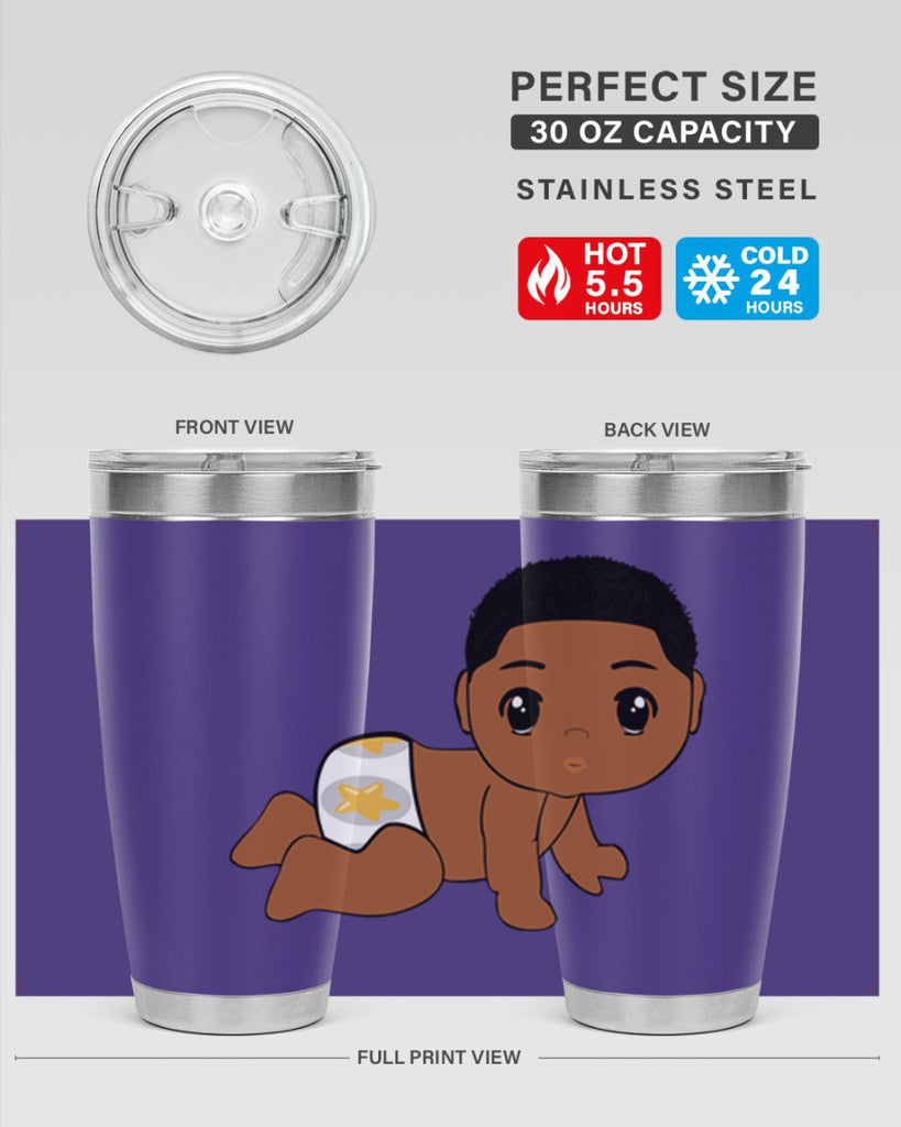 black baby boy 3#- black men - boys- tumbler