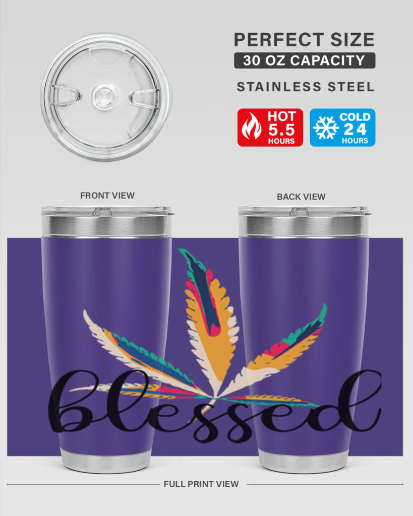 blessed colorful 19#- marijuana- Tumbler