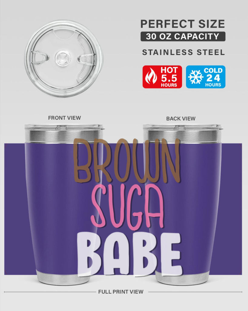 brown suga babe 190#- black words phrases- Cotton Tank