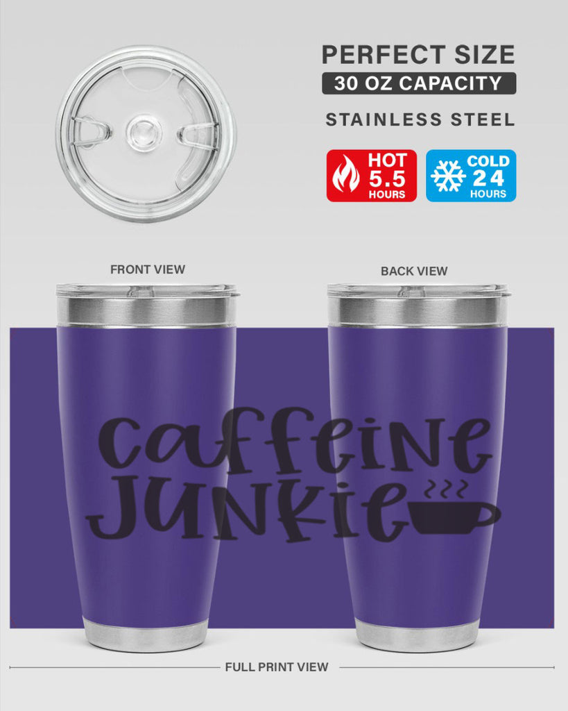 caffeine junkie 412#- mom- Tumbler