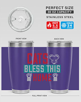 cats bless this home Style 36#- cat- Tumbler