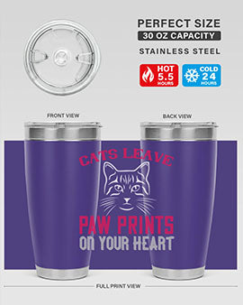 cats leave paw prints on your heart Style 39#- cat- Tumbler