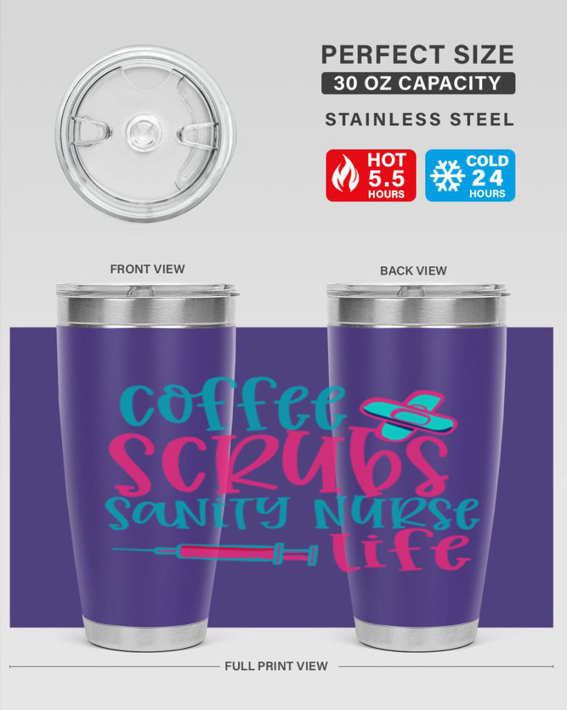 coffee scrubs sanity nurse life Style Style 207#- nurse- tumbler