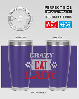crazy cat lady Style 44#- cat- Tumbler