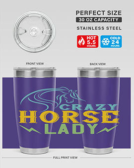 crazy horse lady Style 10#- horse- Tumbler