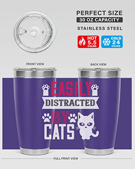 easily distracted by cats Style 47#- cat- Tumbler