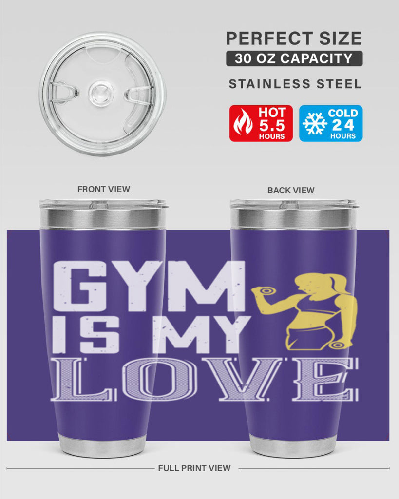 gym is my love 98#- gym- Tumbler